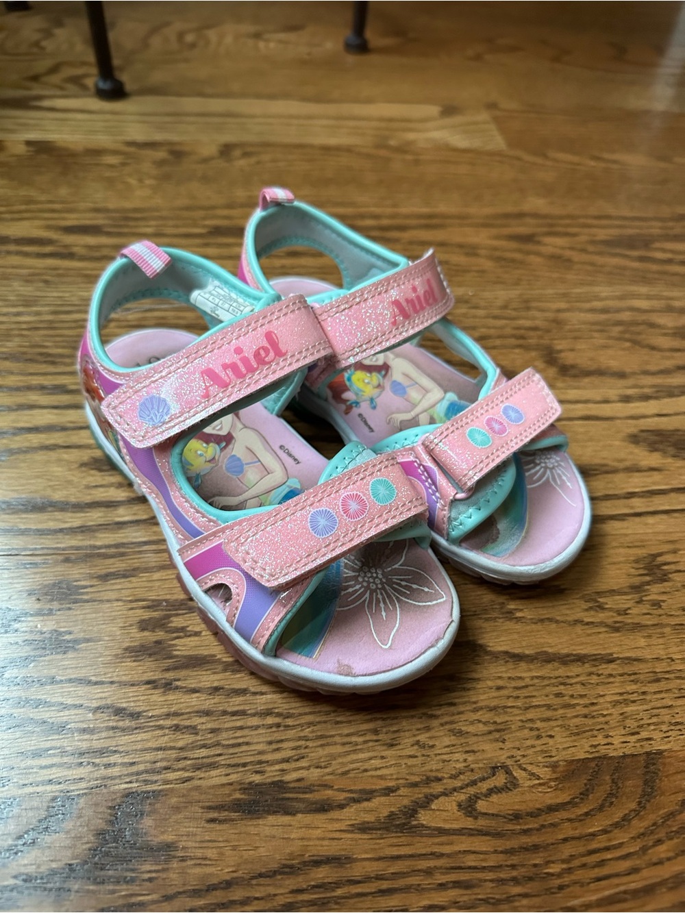 The Little Mermaid Pink & Aqua Kids Light Up Sandals